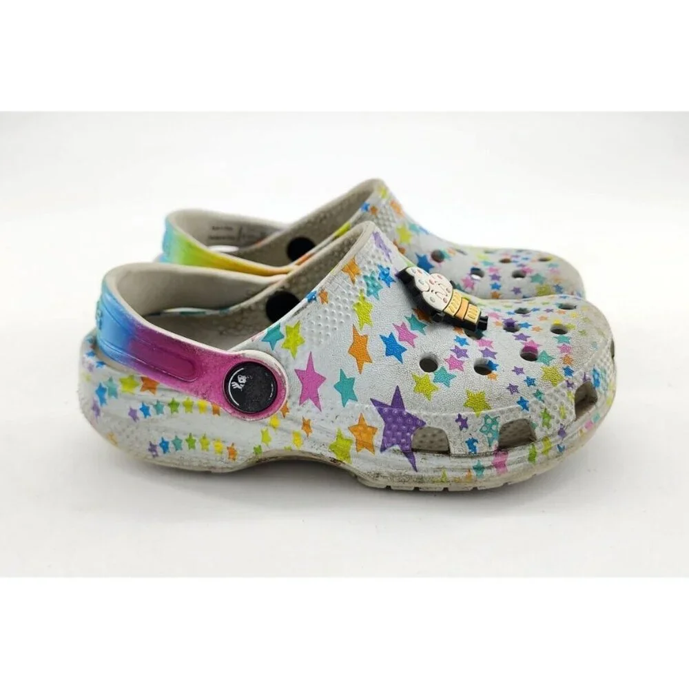 Crocs Kids‎ Classic Slip On Clog Shoes Disco Dance Party 208096 Youth Size C10